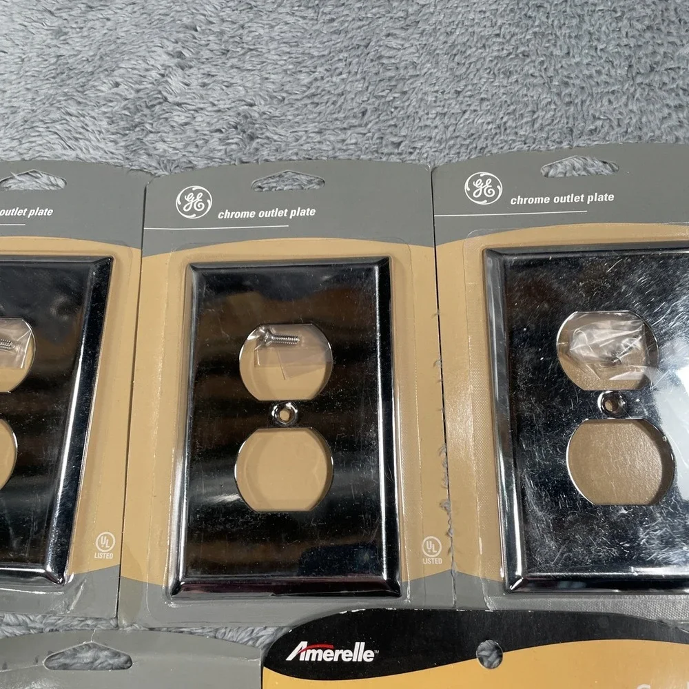 7 POLISHED CHROME Duplex Receptacle Switch Covers Outlet Wall Plate Cover NEW